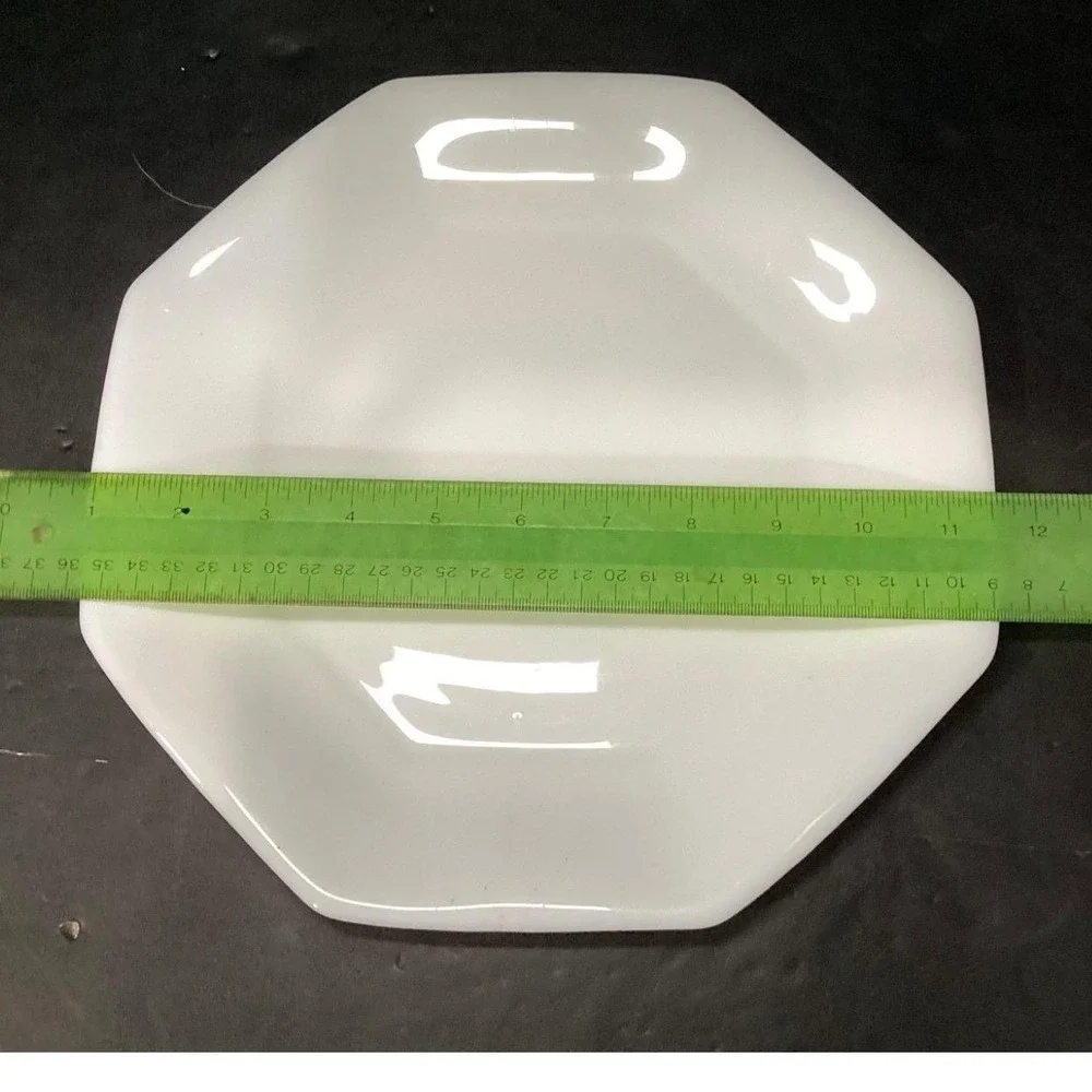 Arcopal France Novoctime White Milk Glass Dinner Plates, Set of 2 Vintage Dishes